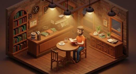 Pilha de livros coloridos e modernos em destaque sobre uma mesa