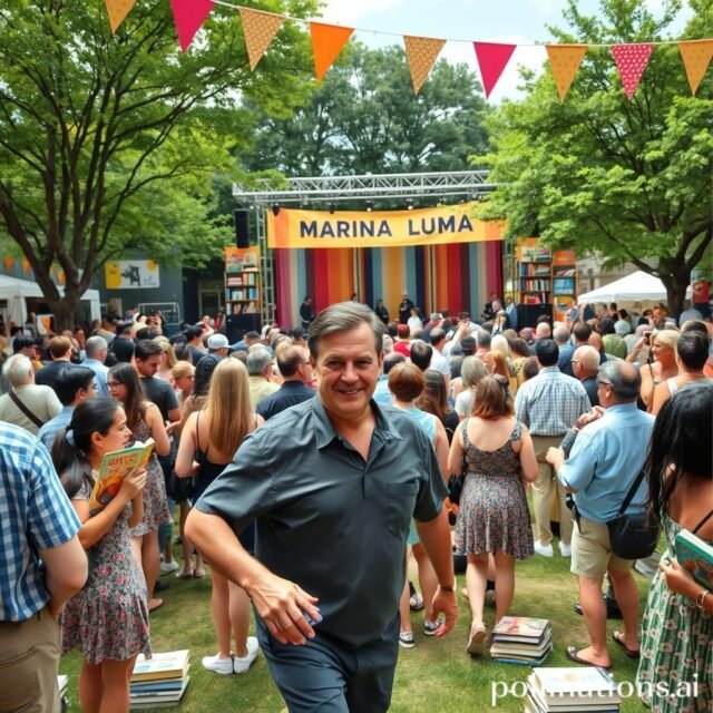 Homem interrompe apresentação de Marina Lima durante a Feira do Livro e é retirado por seguranças. filename-43
