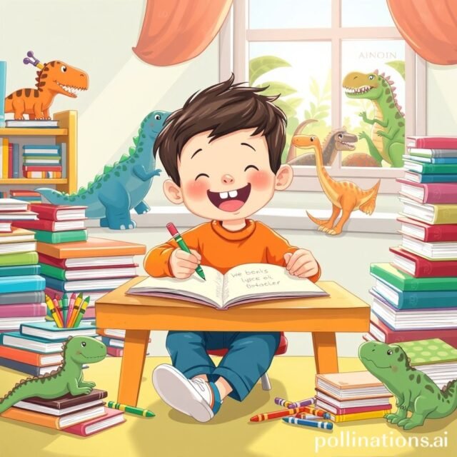 Menino de 4 anos publica livro sobre dinossauros e pode se tornar o escritor mais jovem do mundo em 2025 filename